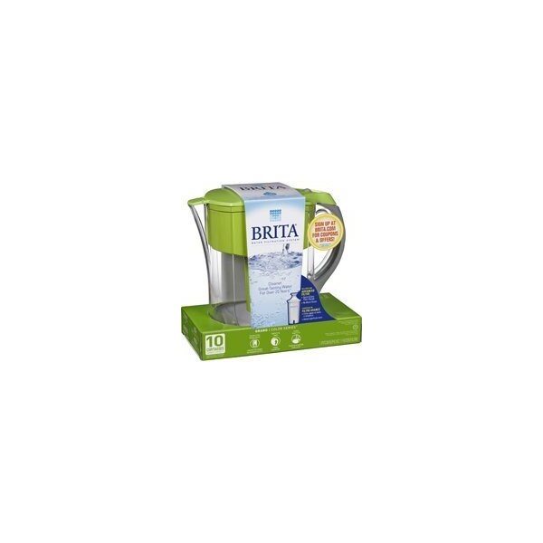 Brita Brita Grand 35378 Water Filter Pitcher, 80 oz Capacity, Green